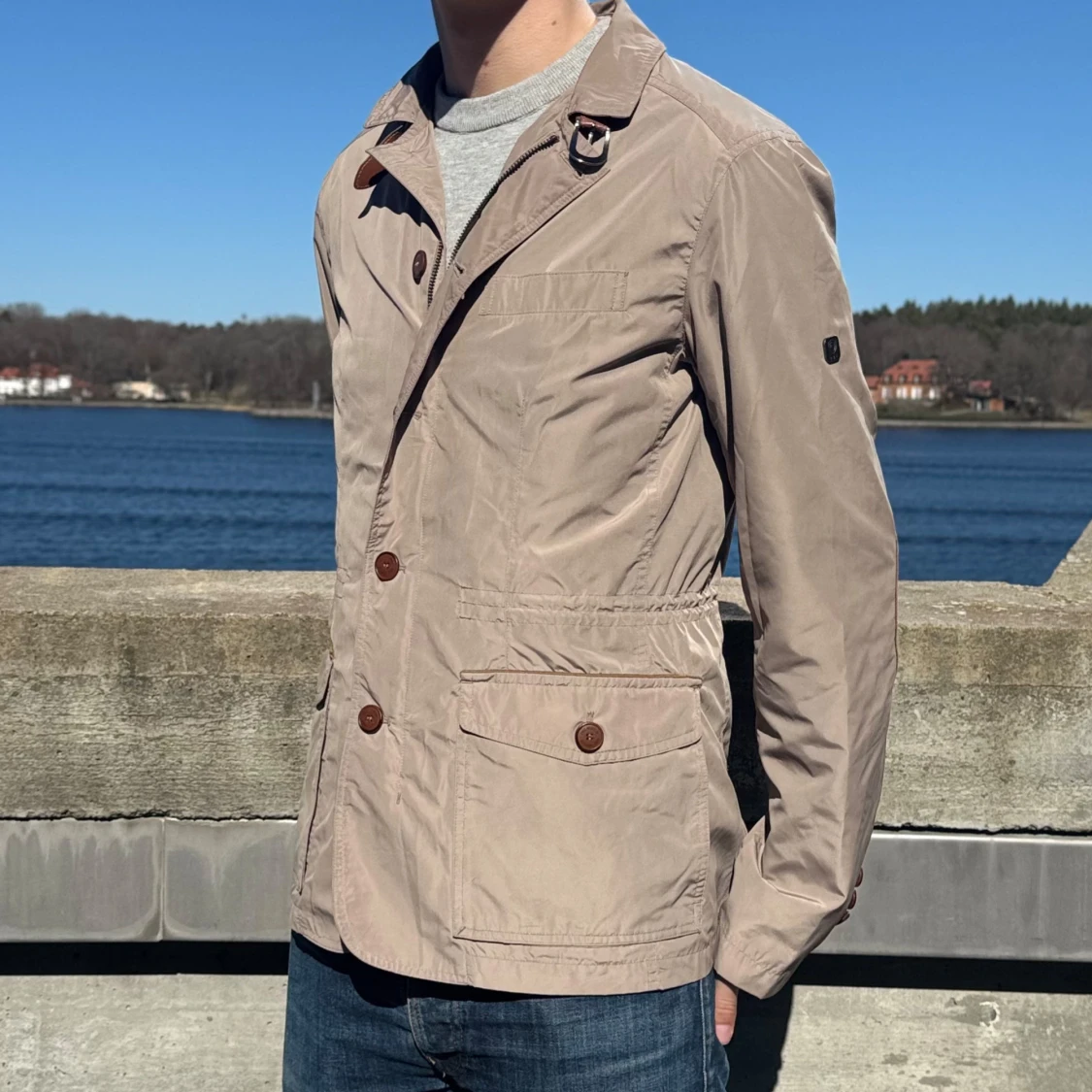 Beige skjort-jacka - 1