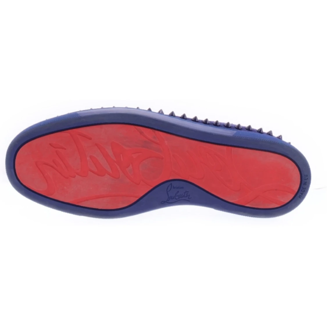 Christian Louboutin Blå mockaloafers med nitar - 1