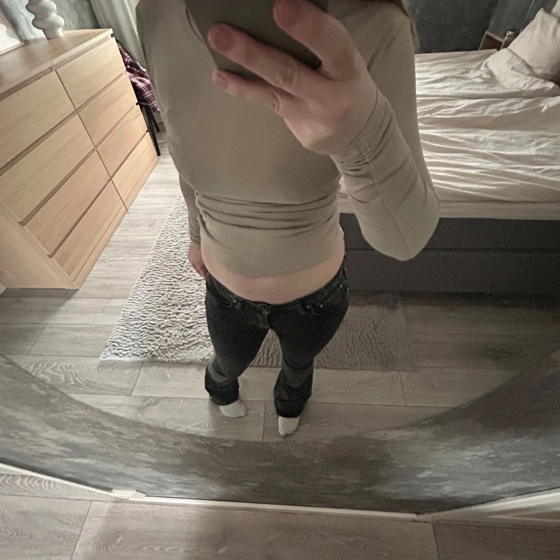 Beige långärmad topp
