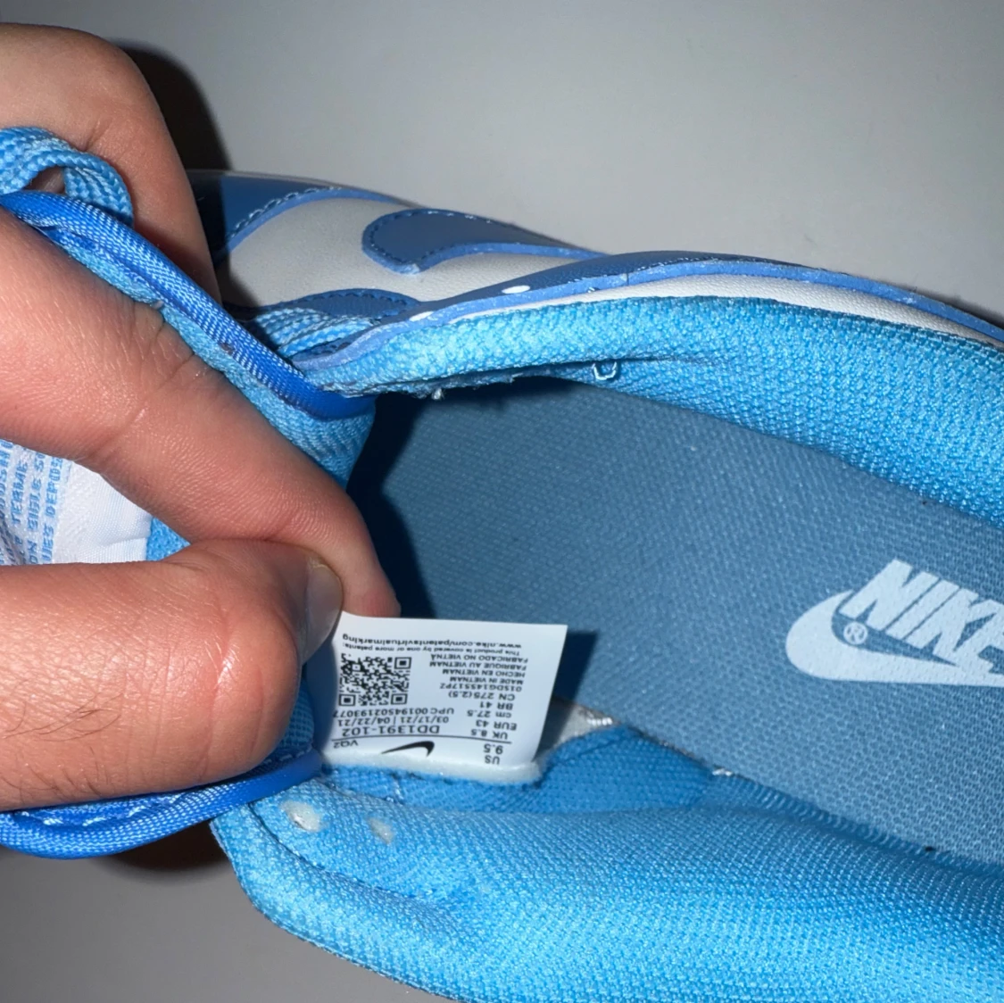 Nike Dunk Low blå och vita sneakers - 3