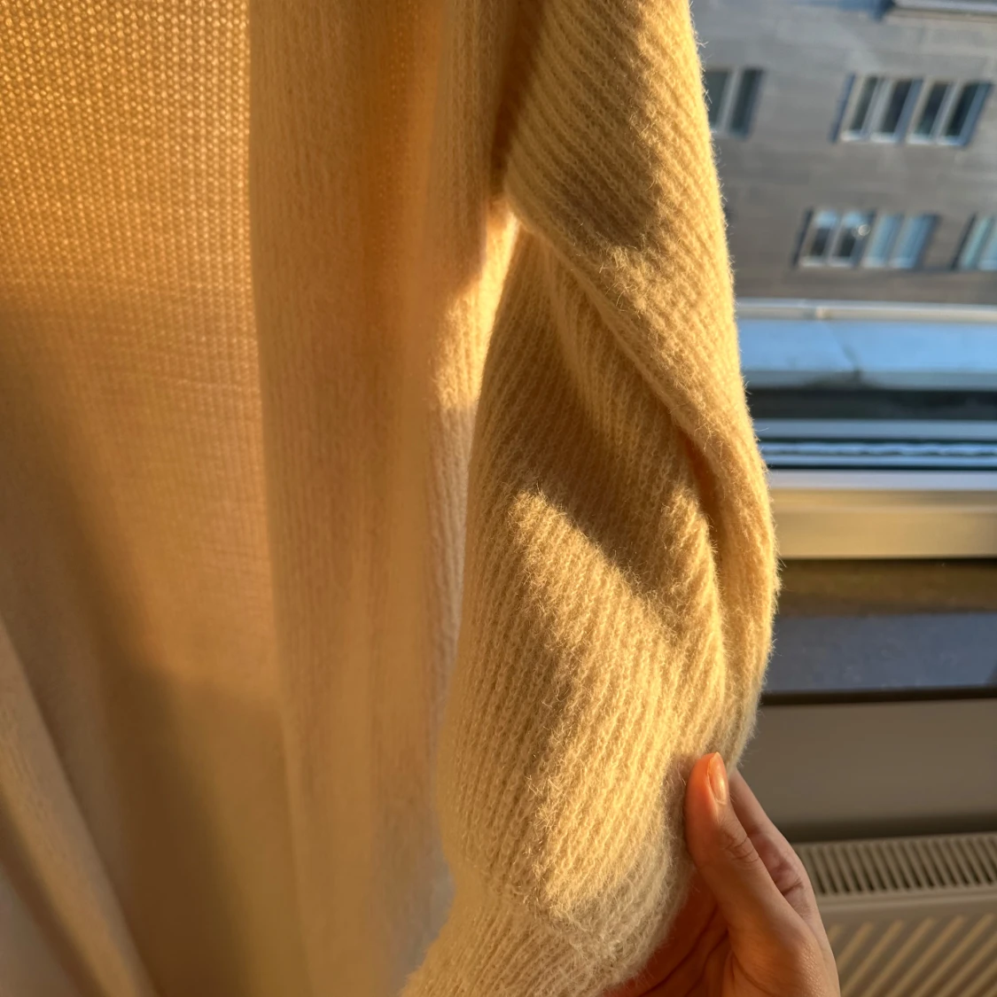 Beige stickad kofta - 2