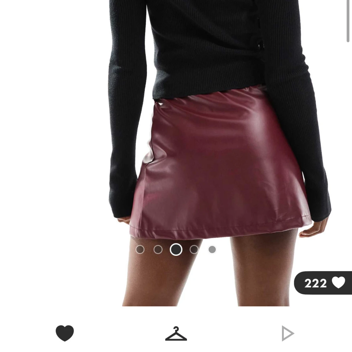Vinröd/brun skinnkjol  - 1