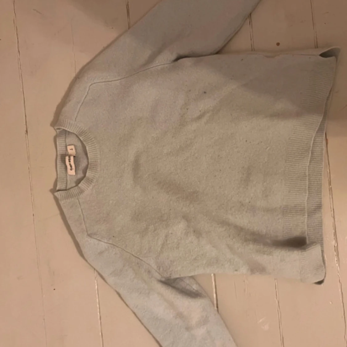 Ljusblå stickad tröja  - 2