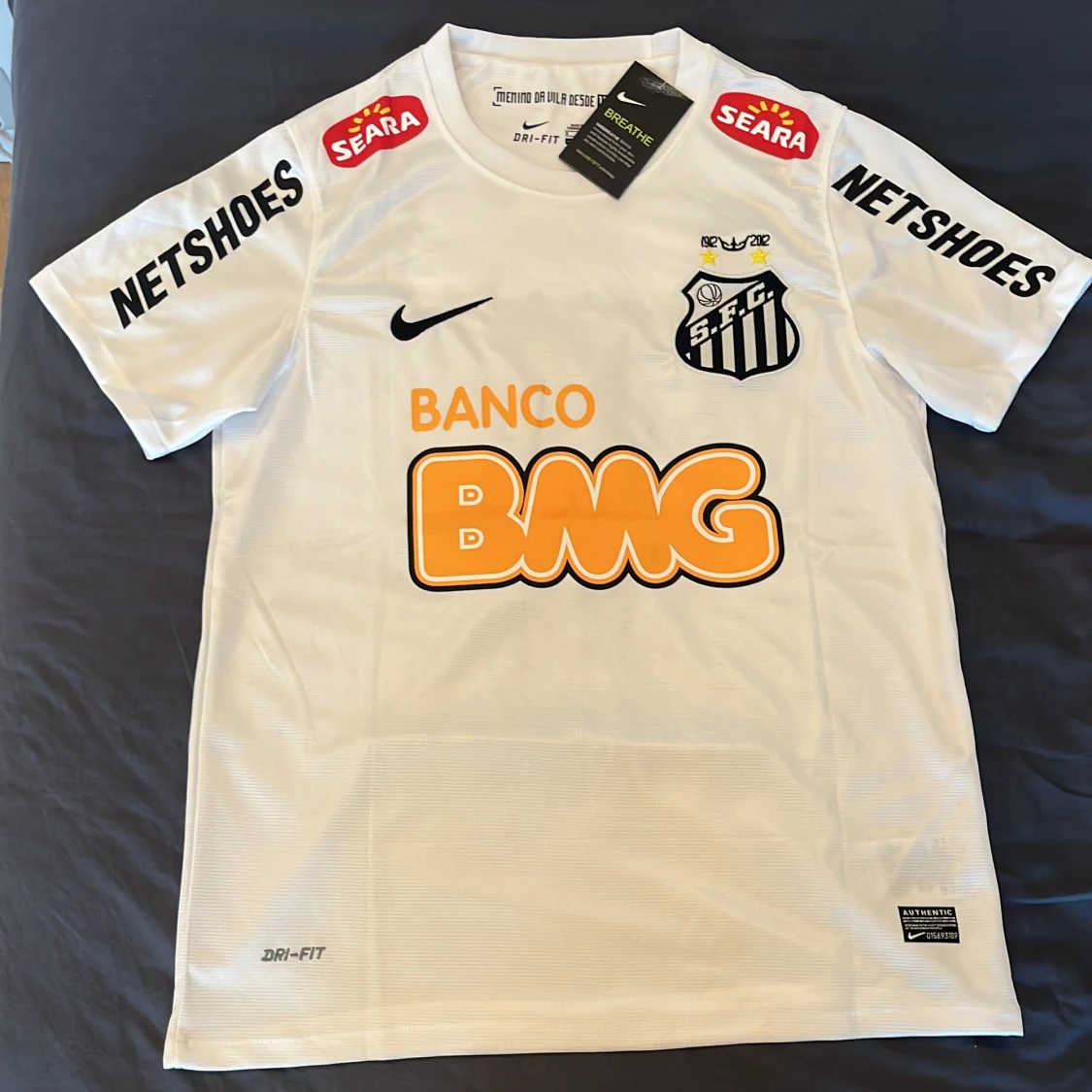 Vit Santos Neymar Jr fotbollströja - 1