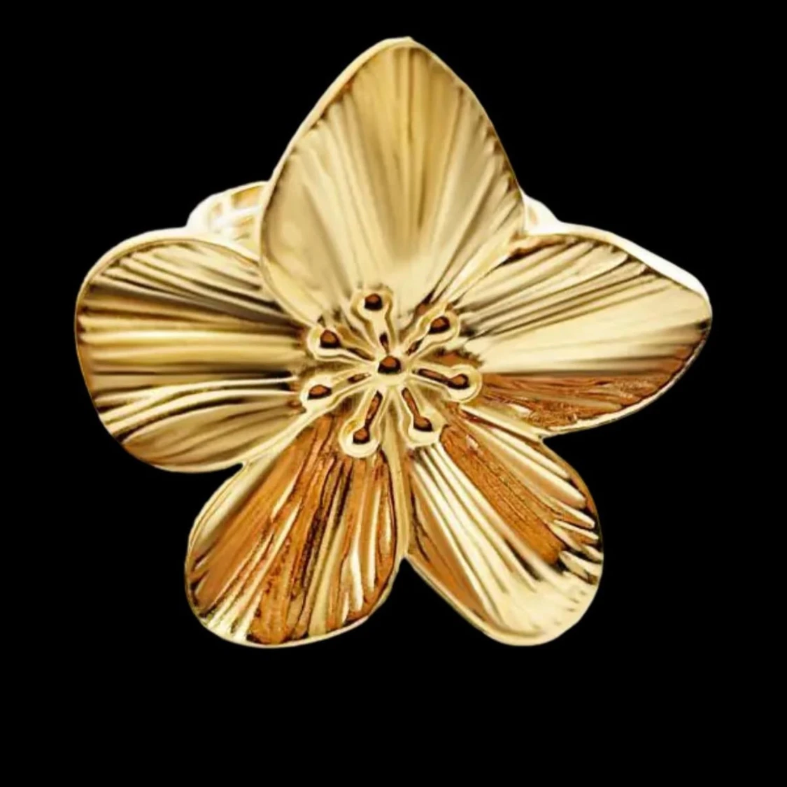 Guldig blomformad ring