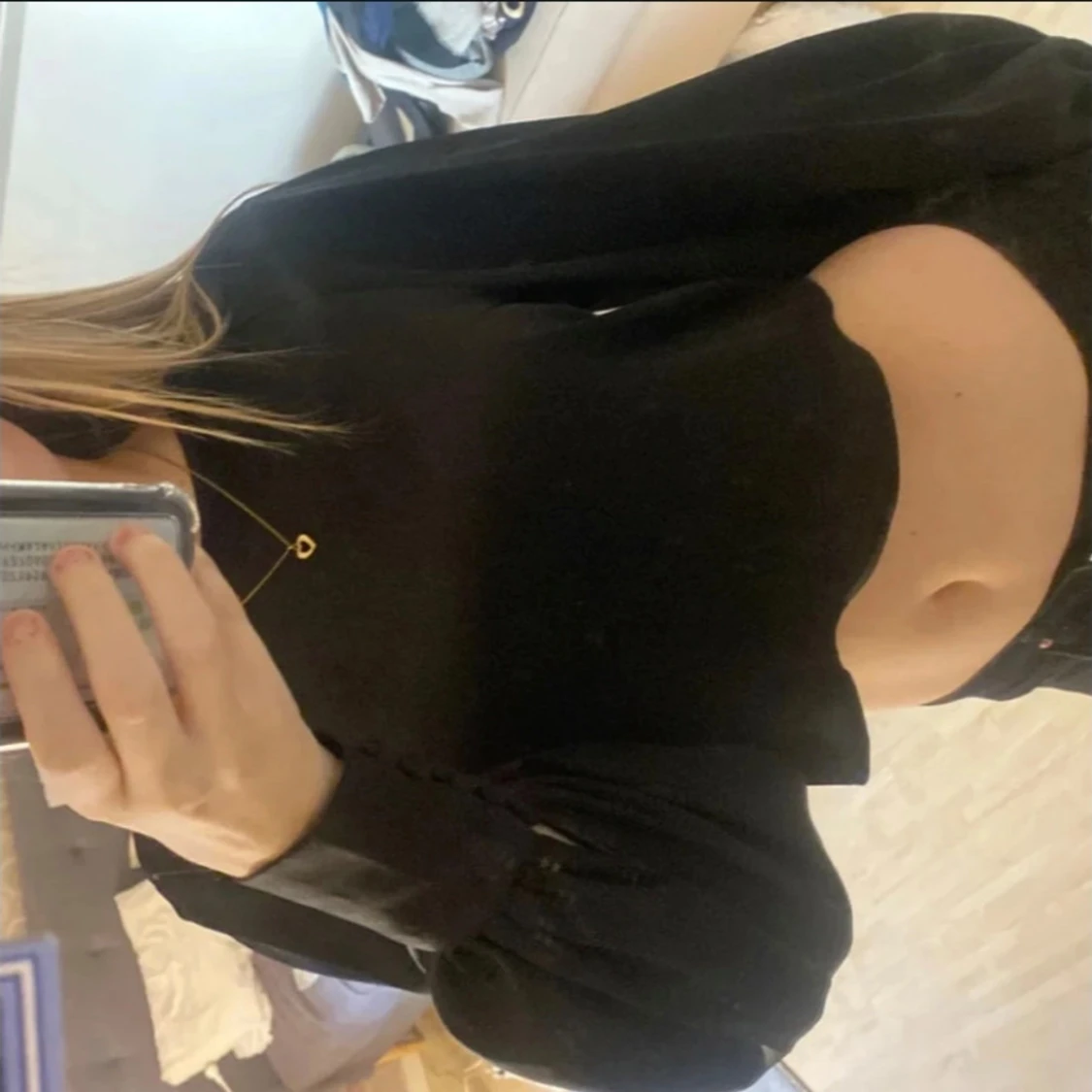 snygg svart blus från H&M