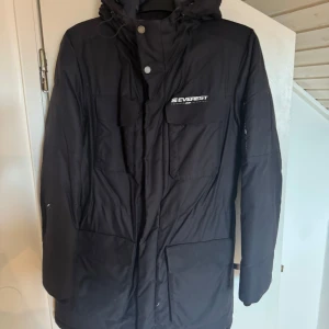Svart vinterjacka från Everest - Säljer en svart vinterjacka från Everest med huva och dragkedja. Jackan har långa ärmar och flera praktiska fickor. Perfekt för kalla dagar.