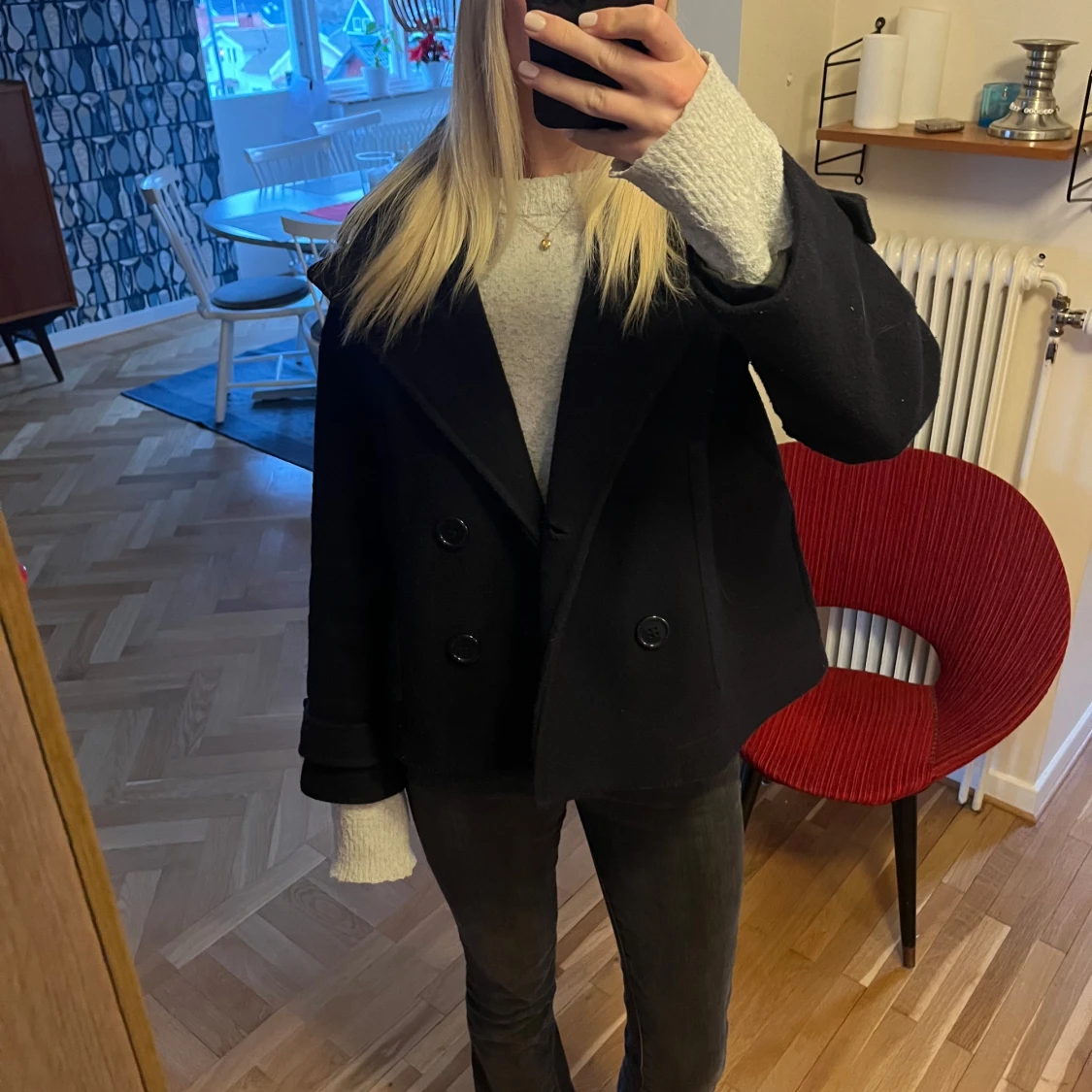 mörkblå kappa - 90