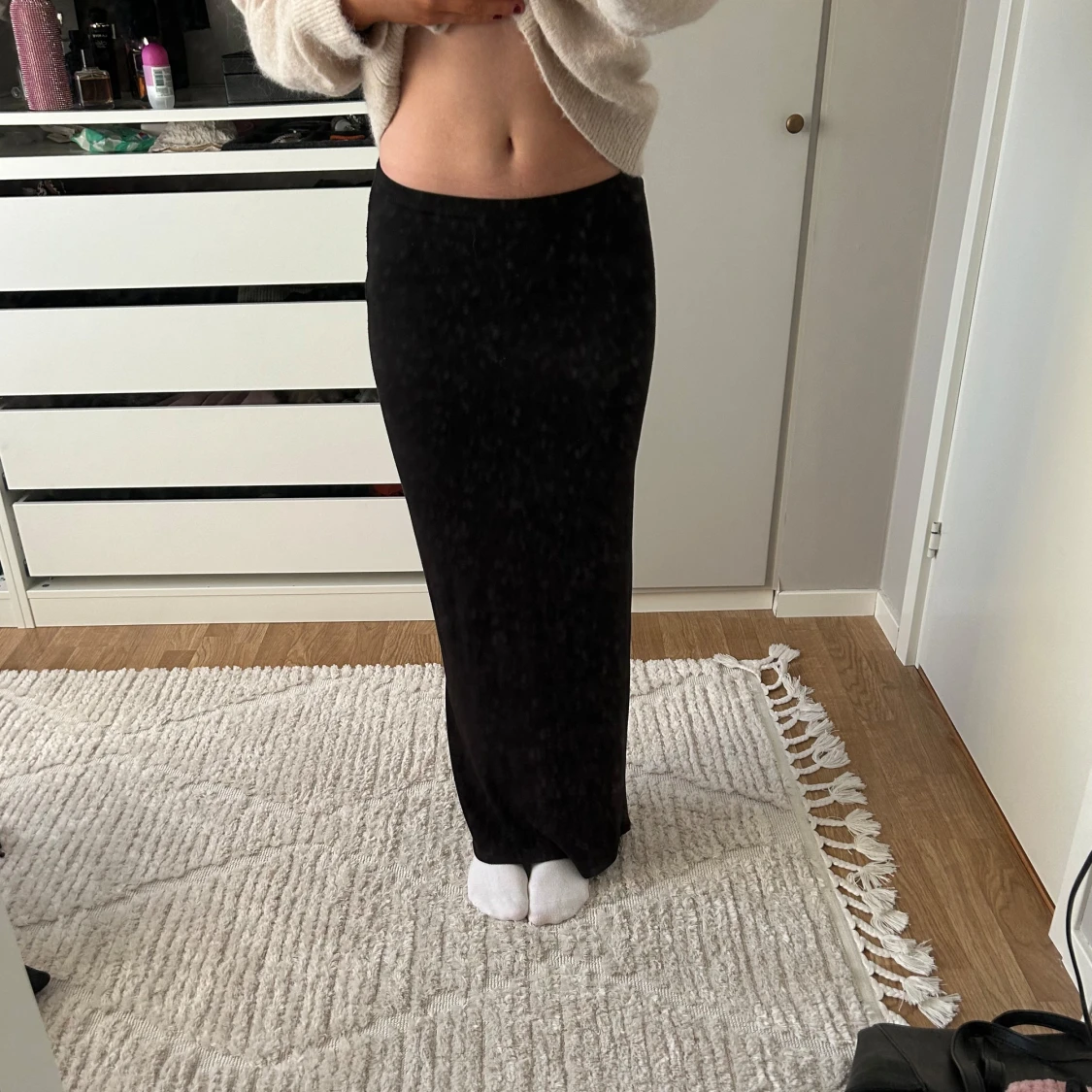 Maxikjol svart lång - 91