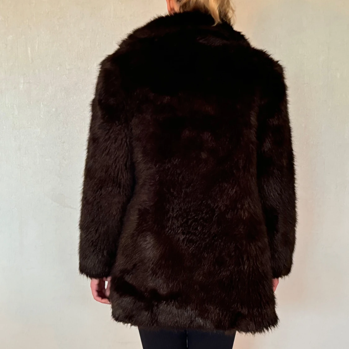 Brun pälsjacka  - 90