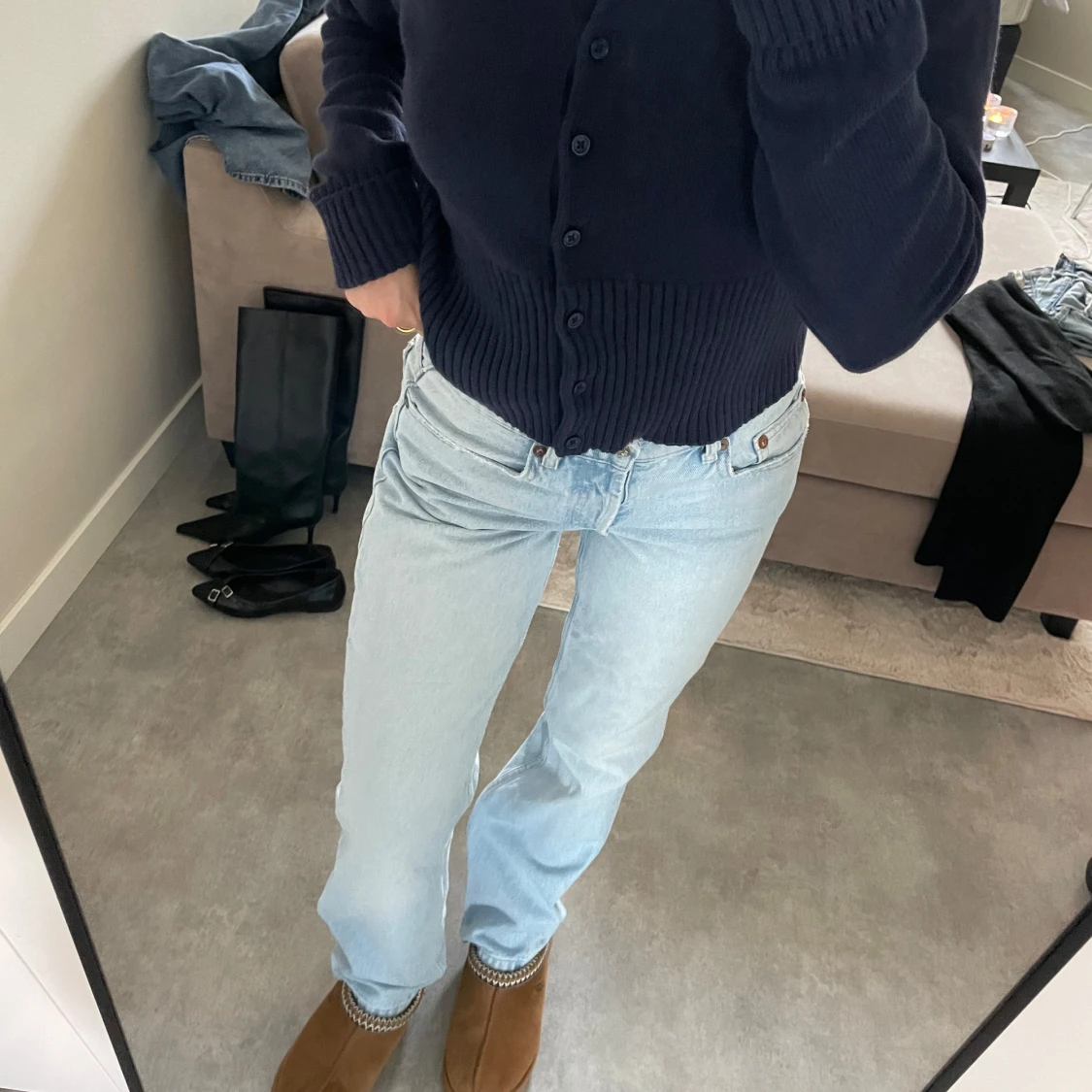 Raka jeans i midwaist