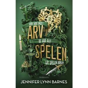 Första boken i YA-succén - över 2 miljoner sålda exemplar»Jag fullkomligt slukade Arvspelen.« Läsbulle »Jag var helt maniskt fast i Hawthorn-familjens gåtor och alla hemliga gångar och mystiska rum.« 365 böcker du borde läsa »Jag blev helt uppslukad av Arvspelen. Jag älskar att försöka lösa gåtor och här går inget att ta för givet.« Betyg: 5 av 5 - Emmas krypinAvery Grambs framtidsplan är att överleva high school, få ett stipendium och ge sig av. En plan som ohjälpligt grusas när miljardären Tobias Hawthorne dör och testamenterar Avery så gott som hela sin förmögenhet. Haken? Avery har ingen aning om varför, eller ens om vem Tobias Hawthorne är. Och för att få arvet måste hon flytta in i det gigantiska Hawthorne House, fullt av hemliga passager, där varje rum präglas av den excentriske gamle mannens kärlek till pussel, gåtor och koder. Den familj Hawthorne gjort arvlös bor dessutom kvar i huset, inklusive barnbarnen: karismatiska, farliga, briljanta pojkar som vuxit upp med vetskapen att de en dag kommer att ärva miljarder. Grayson Hawthorne är övertygad om att Avery är en bedragare. Hans bror Jameson tror att hon är morfaderns sista fint, en gåta de behöver lösa. Avery är fast i en värld av överväldigande rikedom och privilegier, där faror samtidigt lurar bakom varje hörn. För att överleva måste hon nu spela det bisarra spel hon kastats in i.I översättning av Ylva Stålmarck.JENNIFER LYNN BARNES är en bästsäljande amerikansk författare. Hennes Arvspelen-serie [Inheritance Games] har blivit en enorm succé och sålt i över 2 miljoner exemplar världen över. Arvspelen, den första boken i serien, blev en omedelbar New York Times bestseller, och har nominerats till en rad priser, bland annat en Edgar Award för Best Young Adult Mystery och en GoodReads Choice Award. Arvspelen kommer nu också att adapteras till tv-serie på Amazon av Sony Pictures TV. »Jag slukade Arvspelen!« Barnens boktips »Arvspelen är så smart och välskriven, den kombinerar fientlighet, manipulation och tragedi på ett sätt som håller mig på helspänn från början till slut. Den är fantastisk!« Wanders in Bookland »Åh, vad jag älskar denna bok med sina gåtor, pusselmysterium och hemliga koder. Berättelsen är så trollbindande och underhållande att jag slukade boken på en sittning.« Boktokig     Format Inbunden   Omfång 348 sidor   Språk Svenska   Förlag Modernista   Utgivningsdatum 2024-03-11   Medverkande Ylva Stålmarck   ISBN 9789180940887  