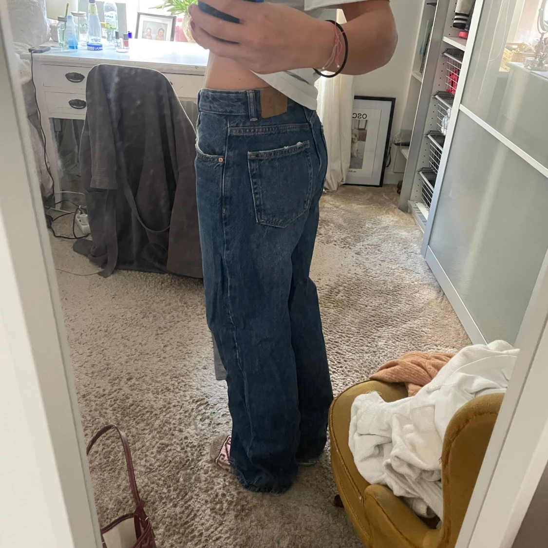 Blå jeans med hög midja - 91