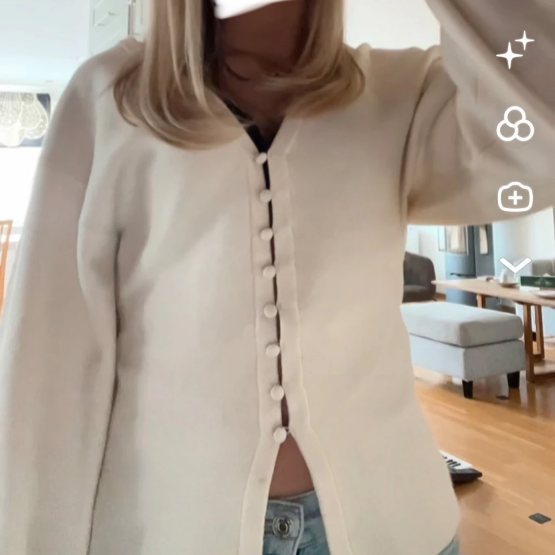 Vit långärmad  topp - 1