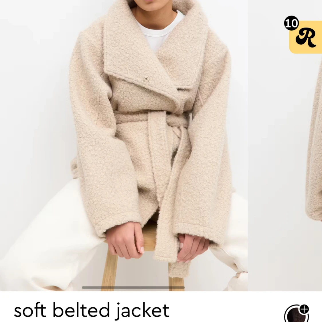 Beige teddyjacka med bälte Gina tricot - 1