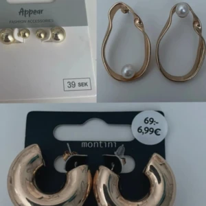 Örhängen  - 2 par är helt nya och endast testade, det andra paret är använt ett fåtal gånger. Kan även säljas separat för 15kr styck 