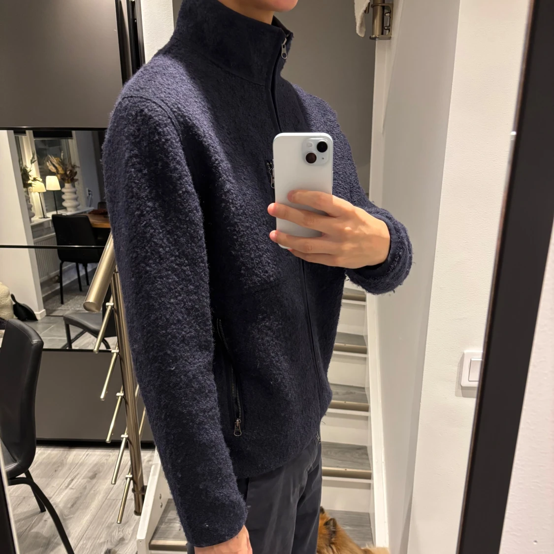 Mörkblå fleecejacka från John Henric - 90