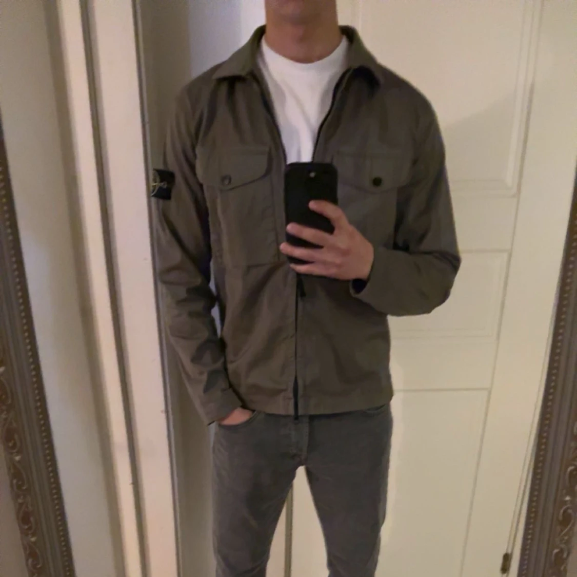 Grå grön overshirt från Stone Island - 2