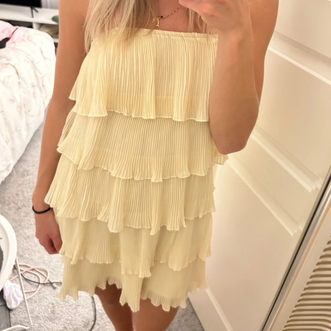 Volangklänning gul - 91