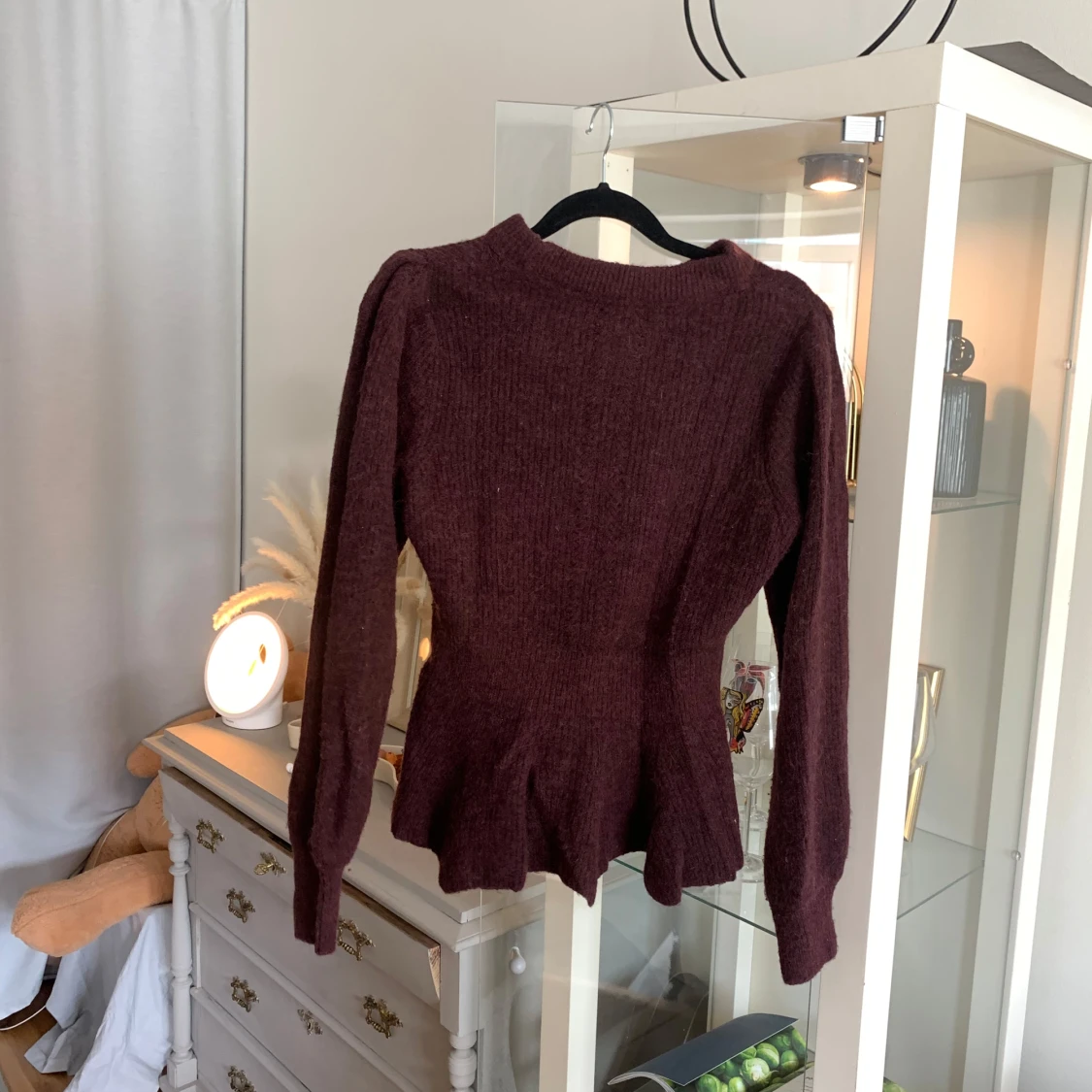 Alpacka/Ull tröja Strl XS Burgundy - 90