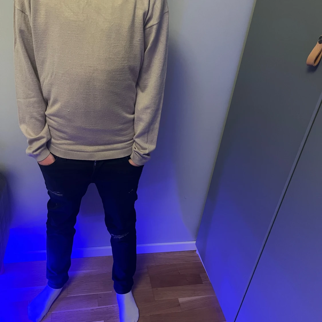 Beige grisch slim tröja