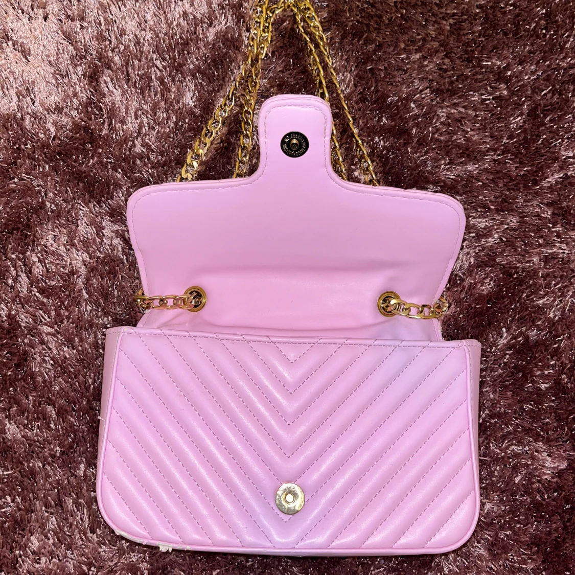 Rosa quiltad axelväska - 91