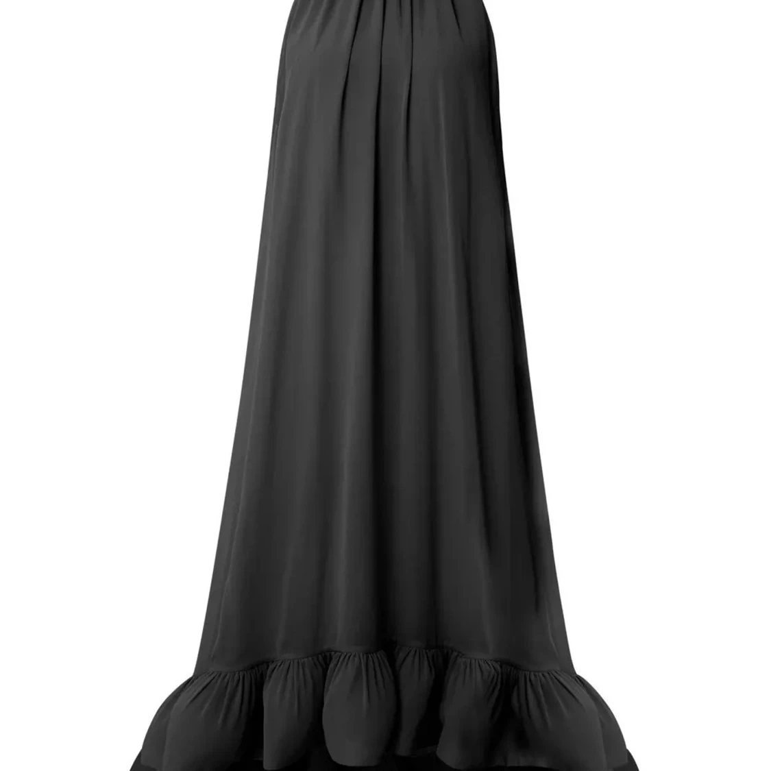 Svart ärmlös klänning med volangdetaljer från By Malina - 90