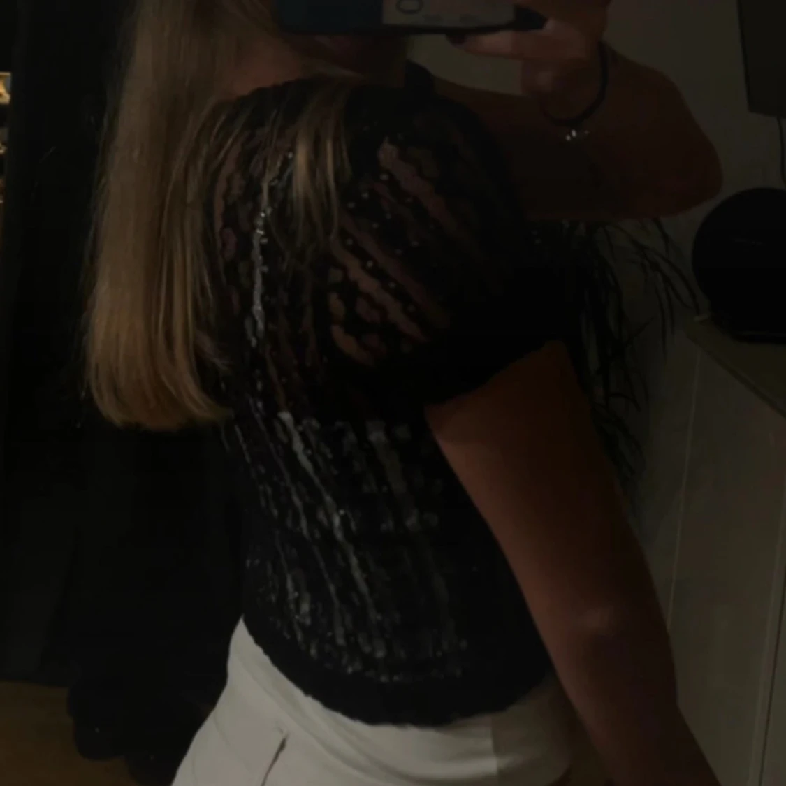 Svart bolerotopp i spets  - 90