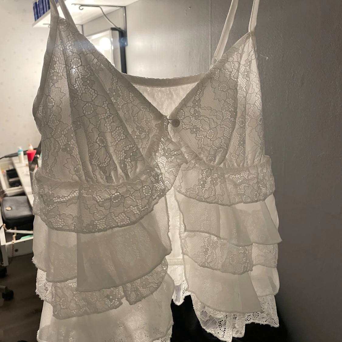 Vit linne/blus  - 90