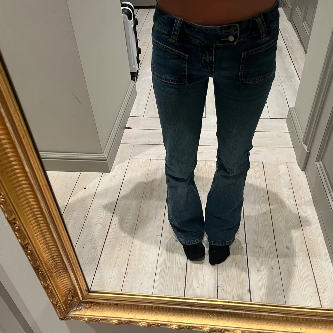 Blå super Low bootcut jeans