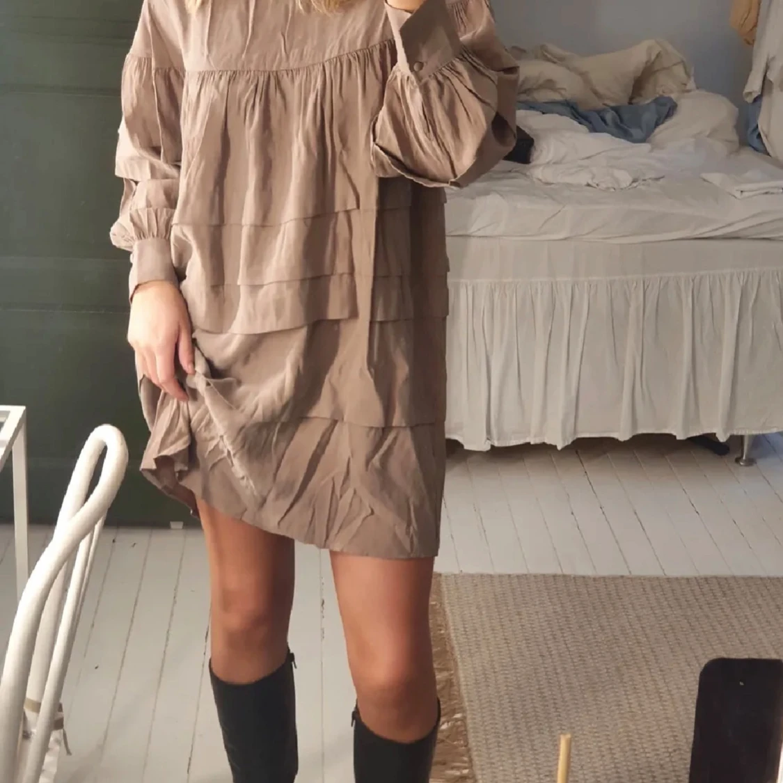 klänning i mocka imitation - 91