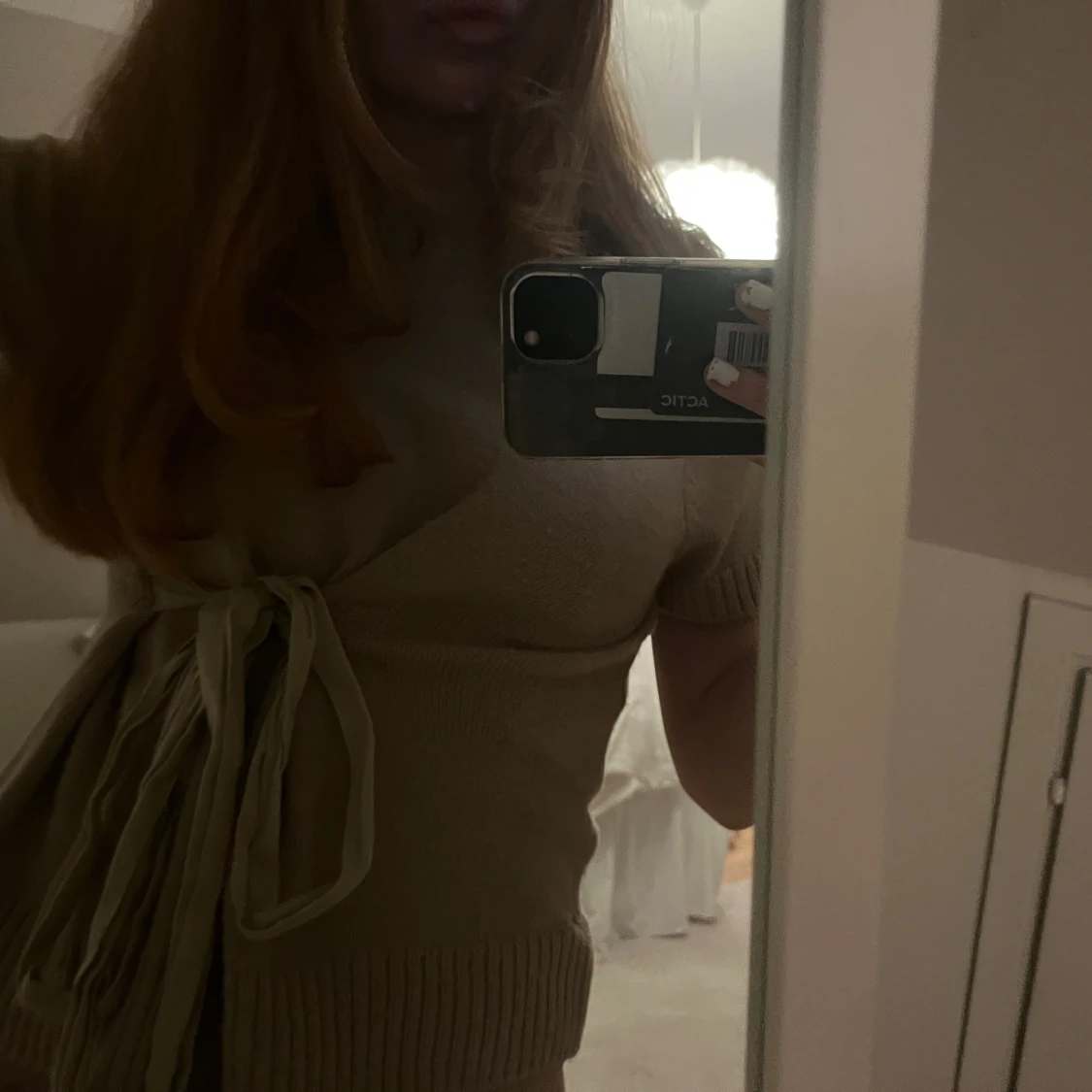 Beige stickad topp från Zara