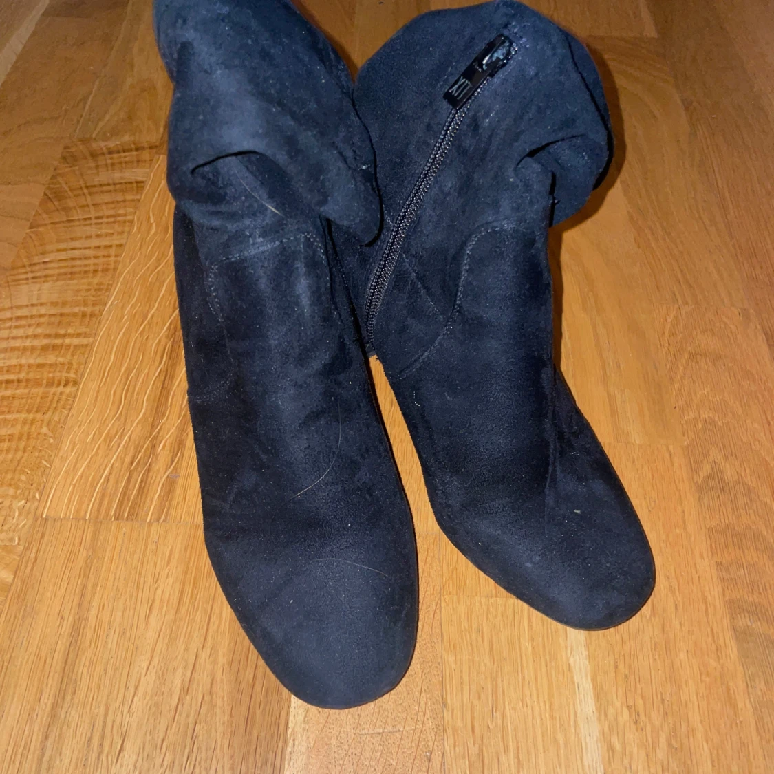 Svarta mocka boots med klack - 3