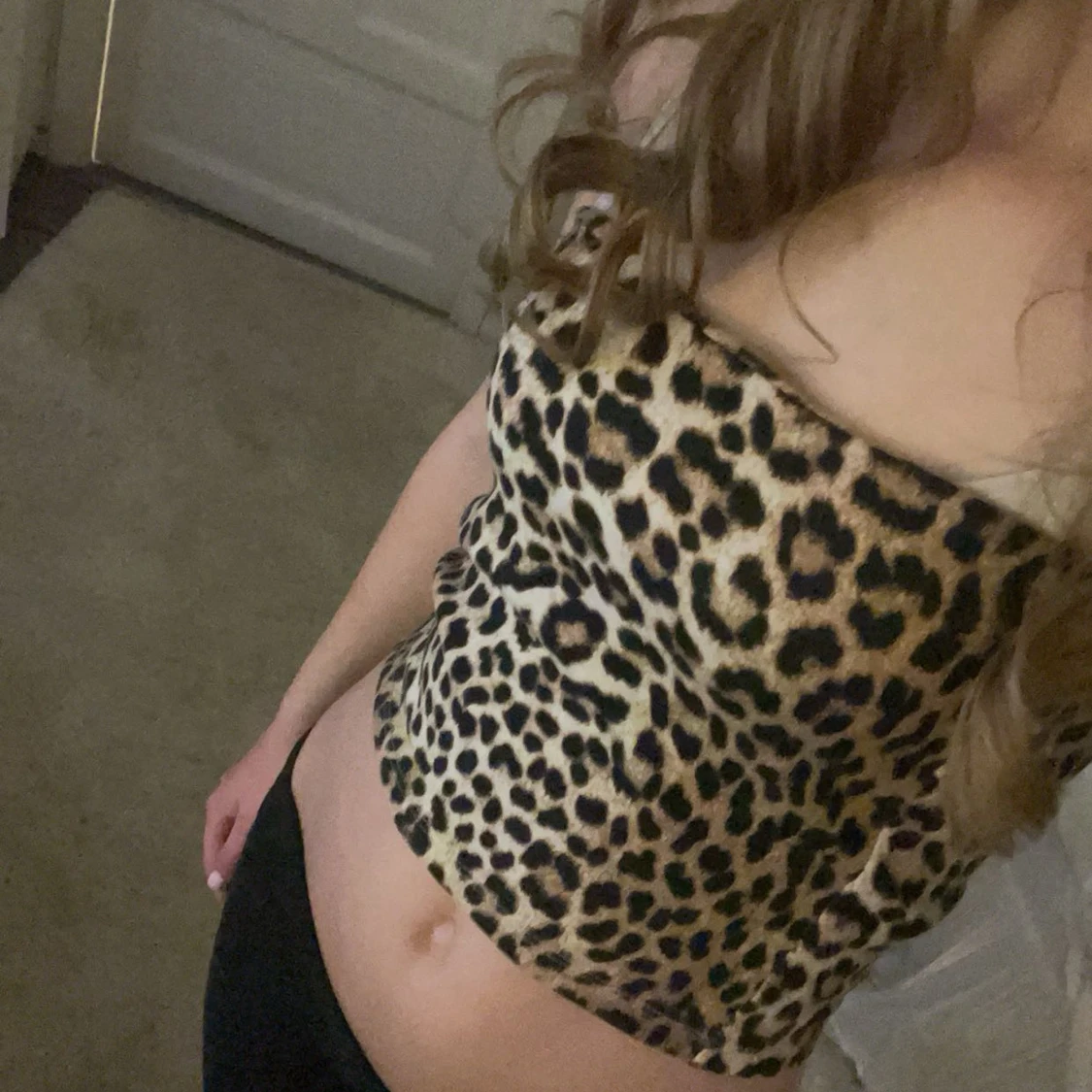 Leopardmönstrad tubtopp