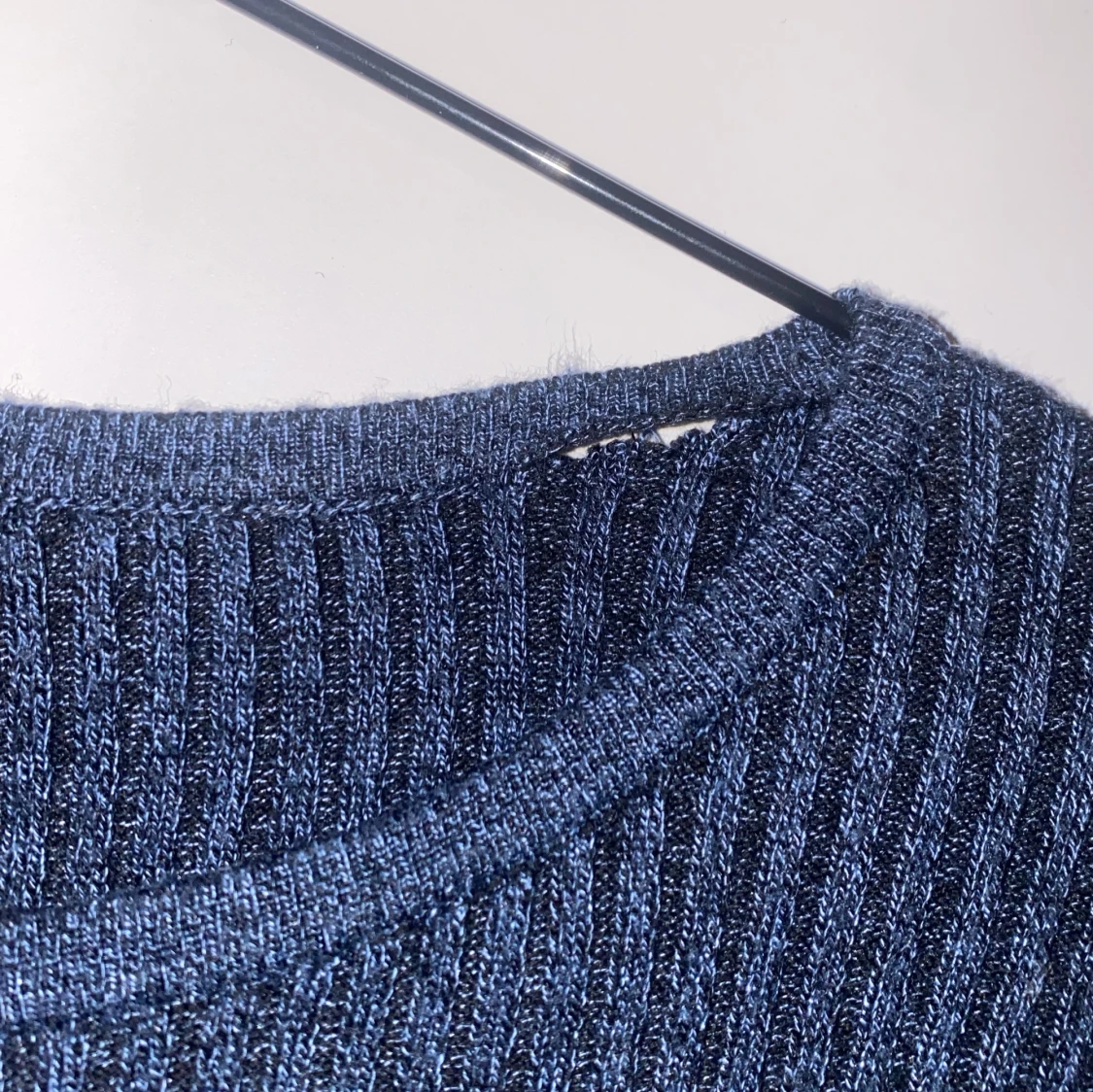 Blå ribbad kofta från Lindex - 3