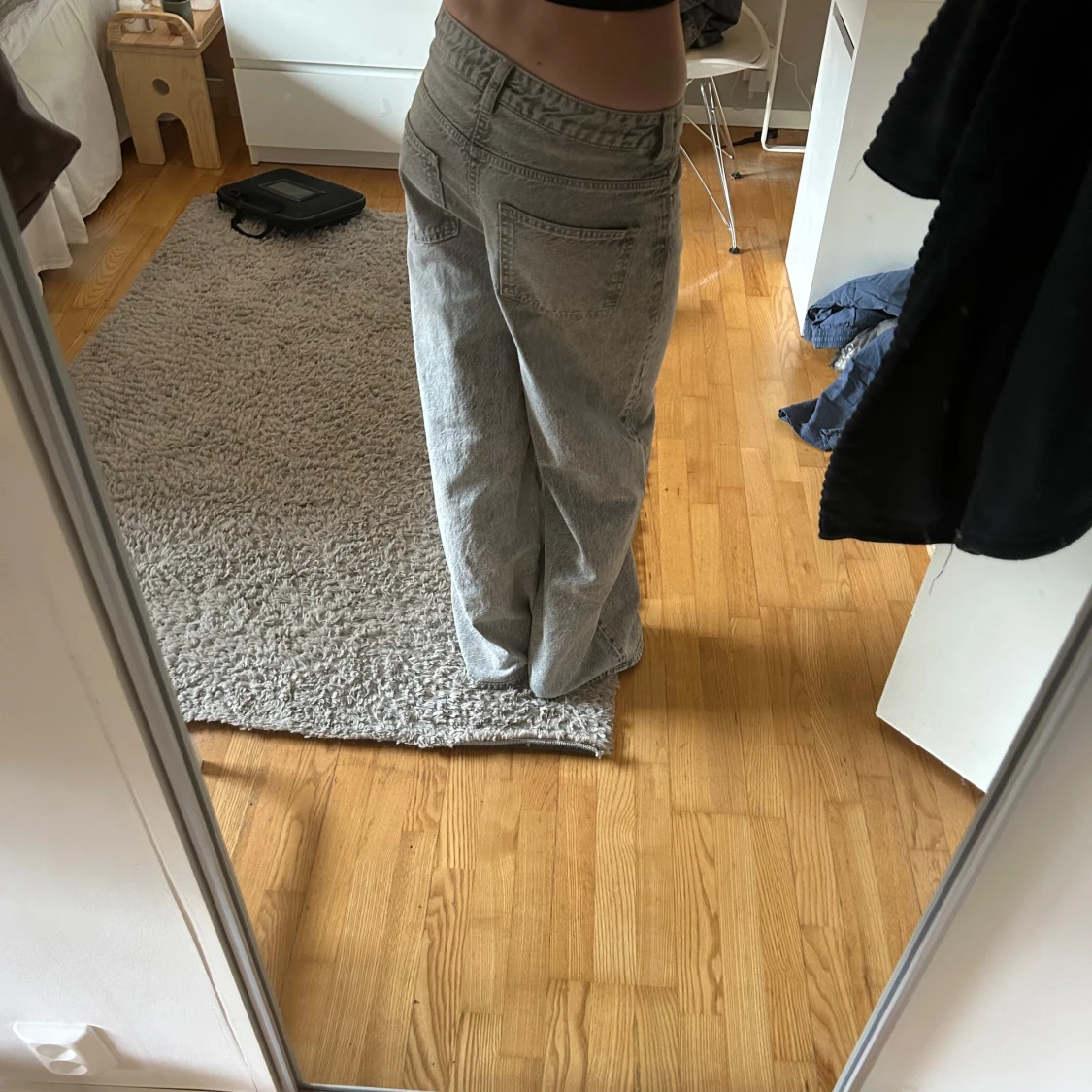 Grå jeans baggy - 2