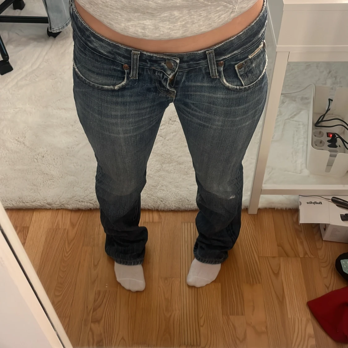 Blå bootcut jeans