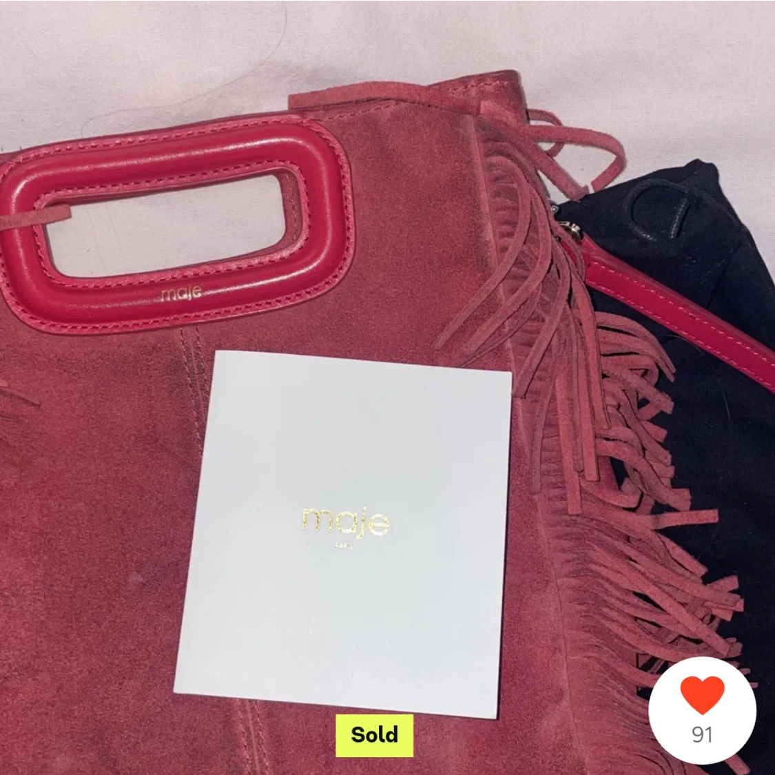 Röd mockaväska från Maje - 2