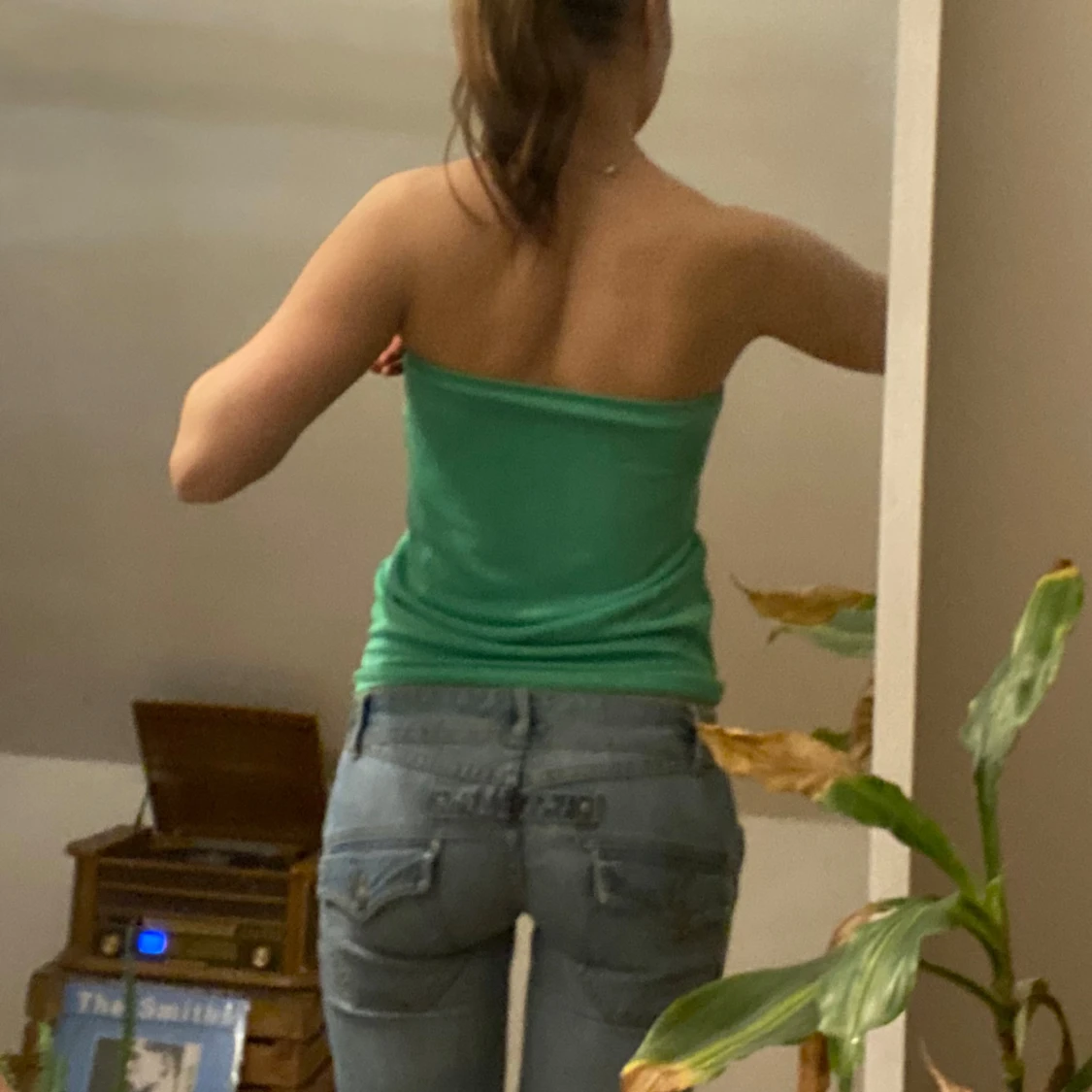 Grön tubtopp med knytning - 90