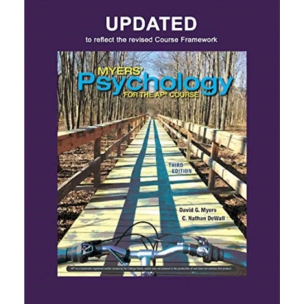 Now, he and his new co-author, Nathan DeWall, bring you a book that will allow you to use College Board's new Personal Progress Checks and Dashboard more effectively. This updated edition includes 100% of the new course content in the new nine-unit structure.    Format Inbunden   Omfång 852 sidor   Språk Engelska   Förlag Macmillan Higher Education   Utgivningsdatum 2020-06-01   ISBN 9781319362546  . Böcker.