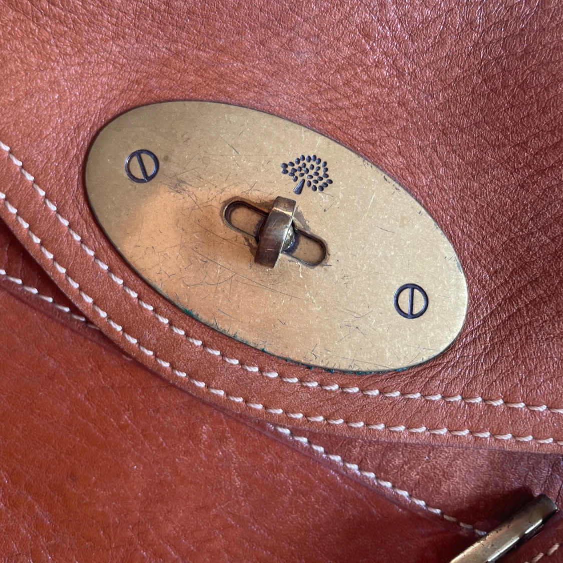 Brun skinnväska med detaljer - 91