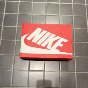 Nike Dunk i grått och vitt med röd swoosh (ingår helt nya snören) - Snygga Nike Dunk sneakers i en stilren kombination av grått och vitt med en iögonfallande röd swoosh. Perfekta för både vardag och träning. Skorna har en klassisk design med snörning och en bekväm passform.