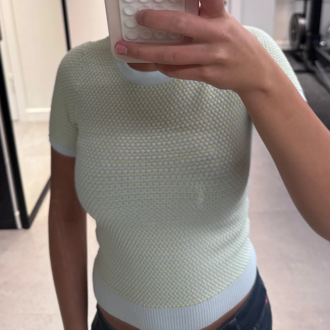 Gul och turkos  stickad topp från Zara - 2