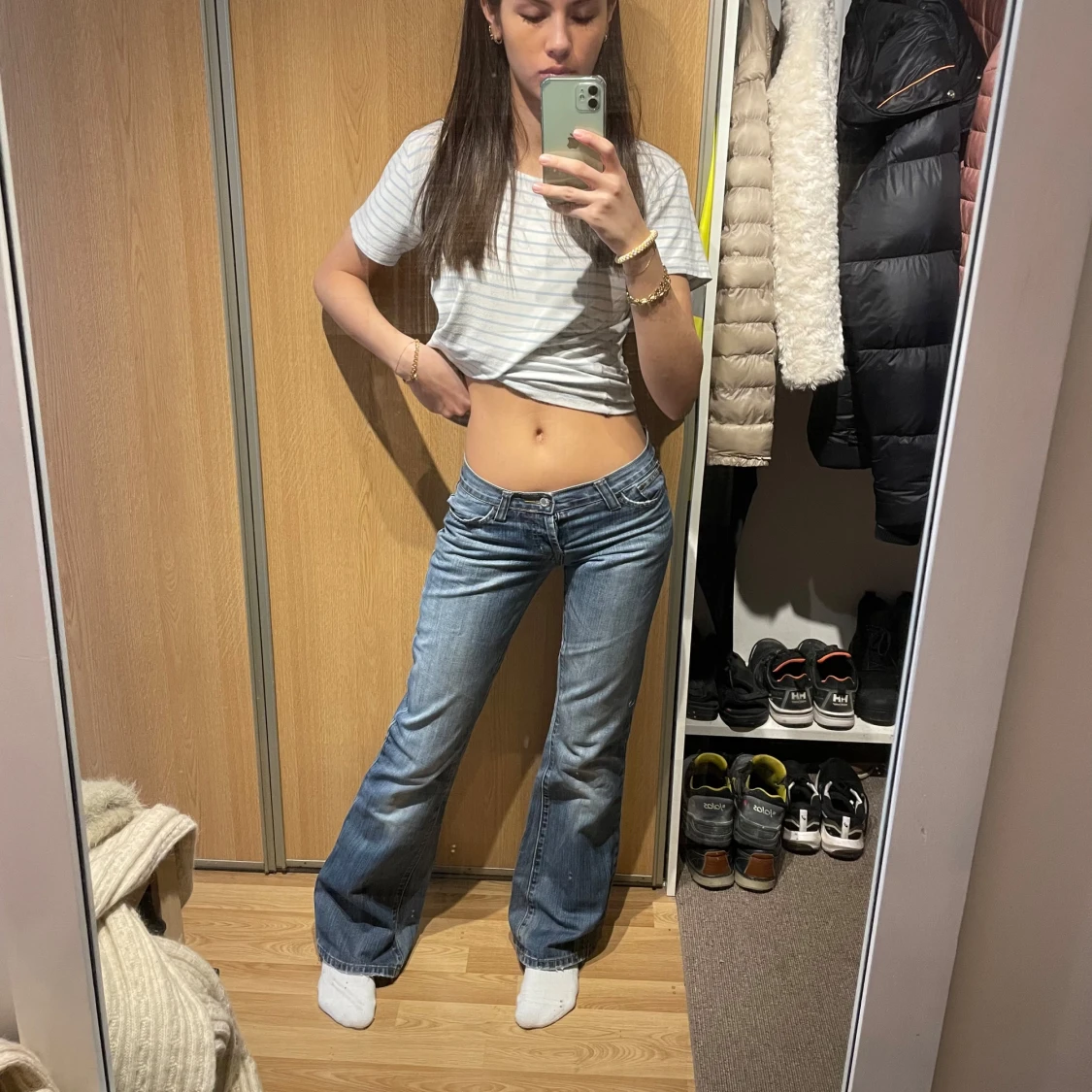 Ljusblåa bootcut jeans - 3
