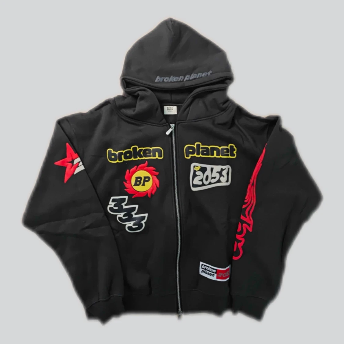 Broken planet zip up hoodie