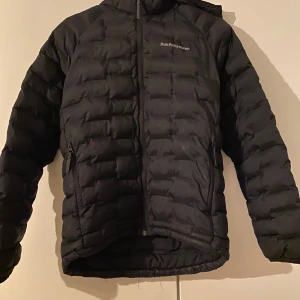 Svart dunjacka från Peak Performance - Säljer en svart dunjacka från Peak Performance med huva och dragkedja. Jackan är quiltad och har långärmade ärmar. Perfekt för kyliga dagar.