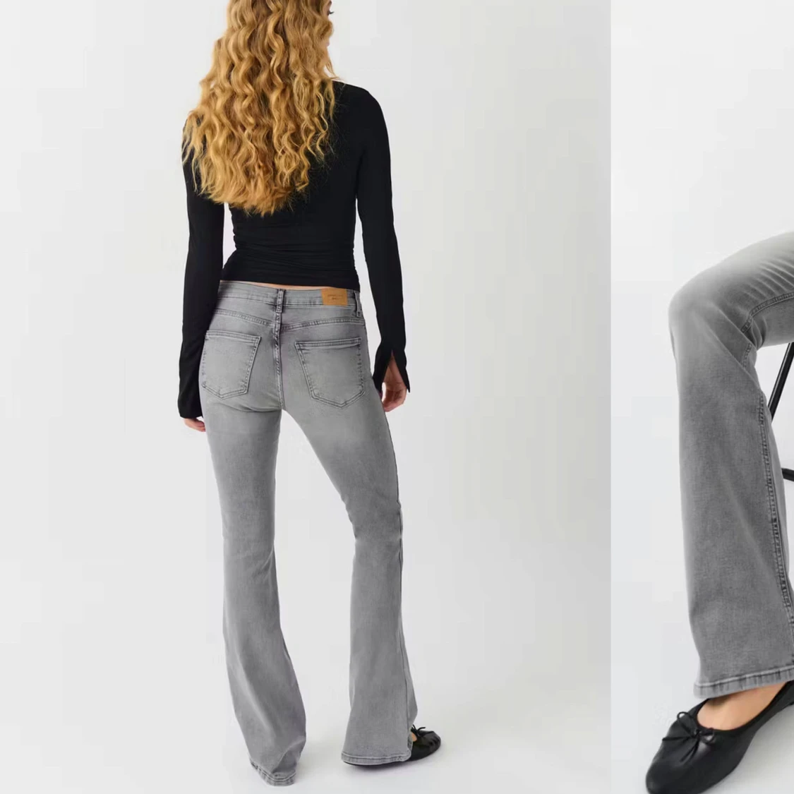 Grå bootcut jeans - 90