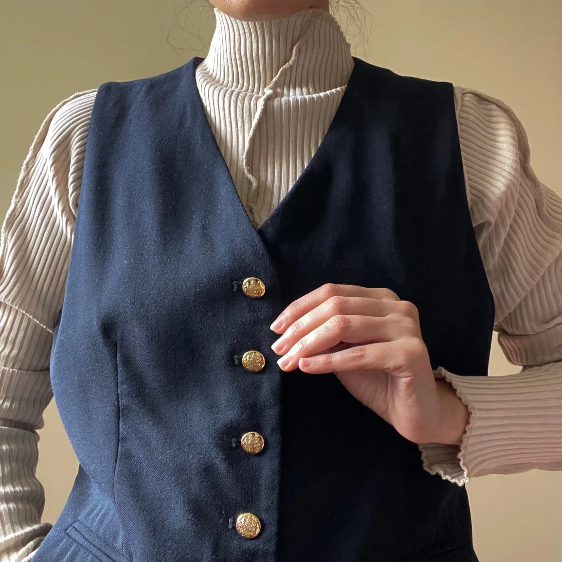 Vintage Ralph Lauren Navy Suit Vest - 2