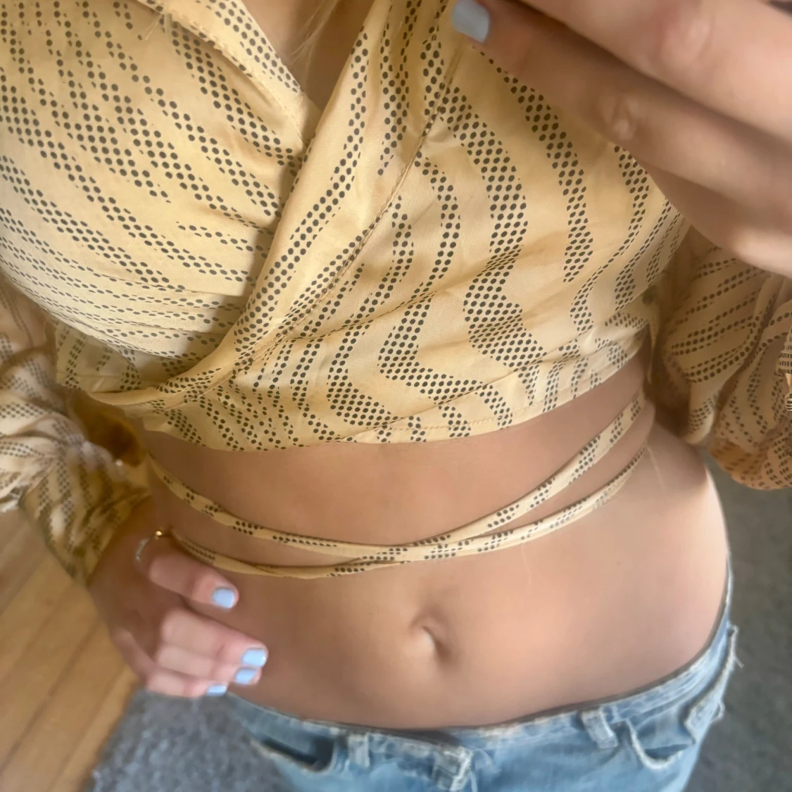 Blus med snörning - 90