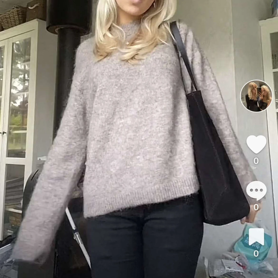 Stickad alpacka blend tröja - 90